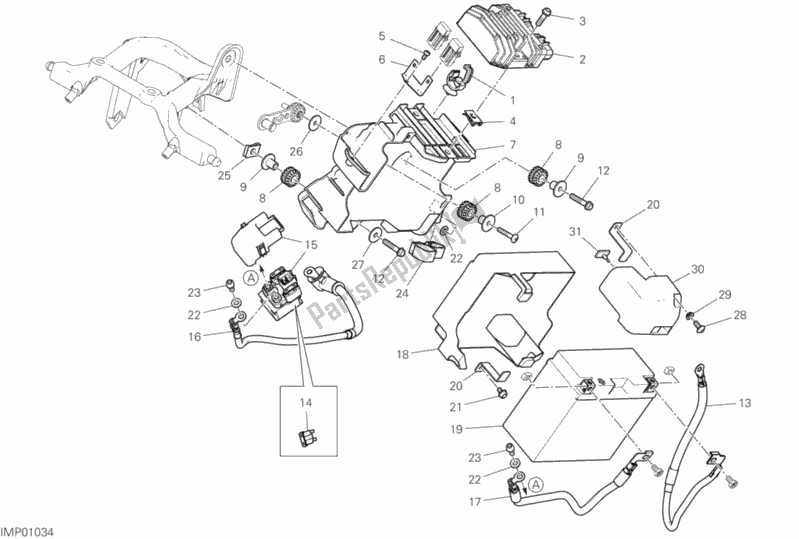 Tutte le parti per il Portabatteria del Ducati Supersport S USA 937 2018